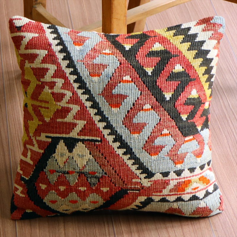 オールドキリム クッションカバー35×34cm エシュメ・ドラゴンの爪 Old Kilim Cushion