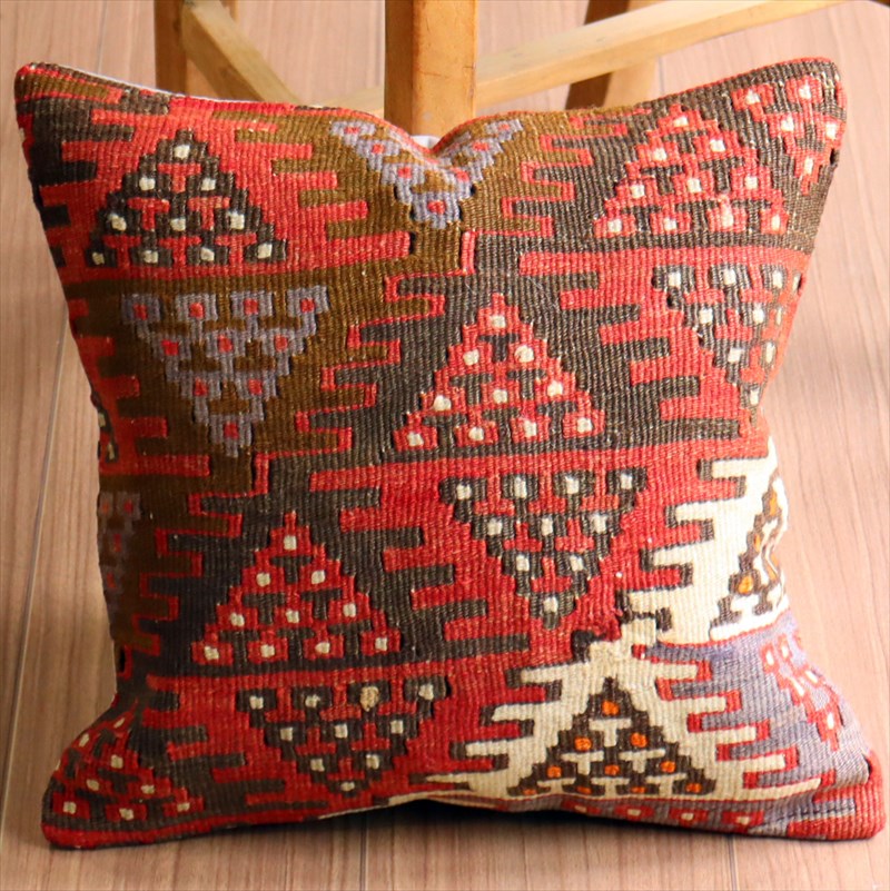オールドキリム クッションカバー35×35cm カイセリ地方・チフカナットキリム Old Kilim Cushion