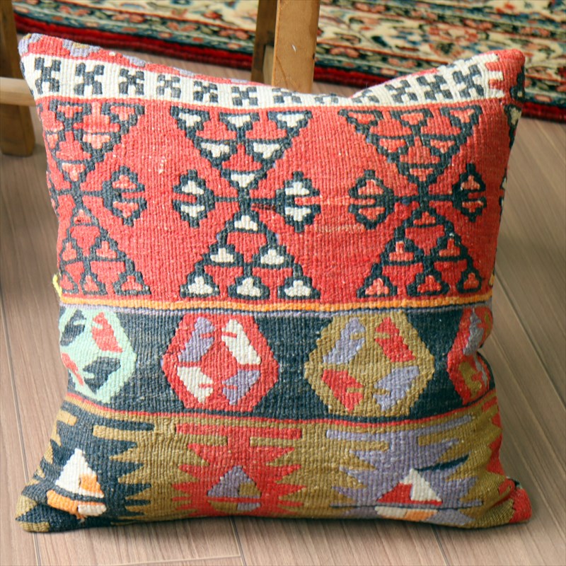 オールドキリム クッションカバー40×40cm カイセリ・チフカナットキリム  Old Kilim Cushion