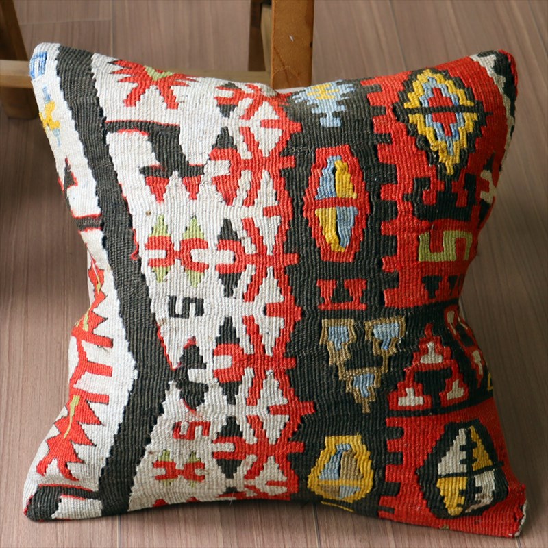 オールドキリム クッションカバー40×40cm カイセリ・チフカナットキリム Old Kilim Cushion