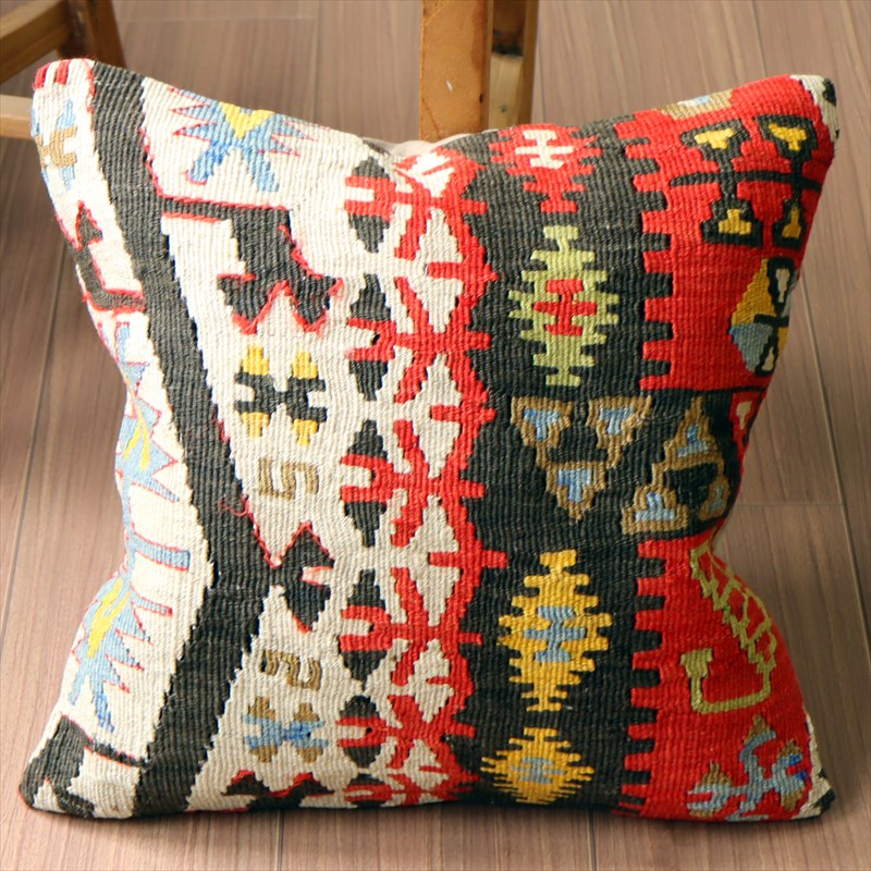 オールドキリム クッションカバー41×40cm カイセリ・チフカナットキリム Old Kilim Cushion