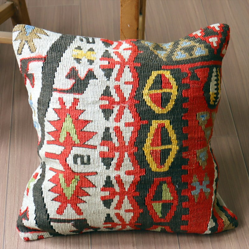 オールドキリム クッションカバー40×40cm カイセリ・チフカナットキリム Old Kilim Cushion