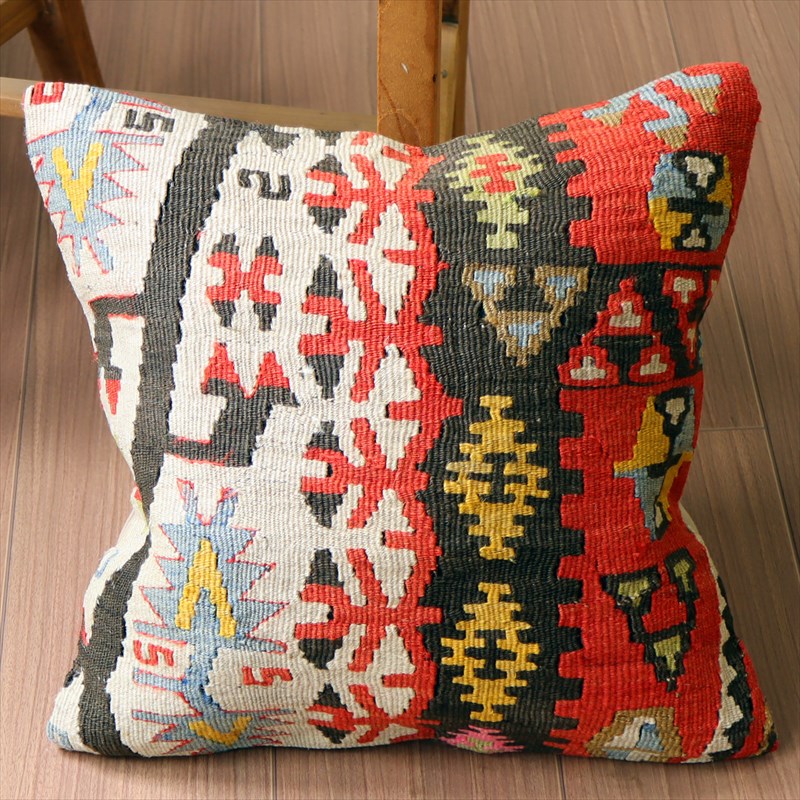 オールドキリム クッションカバー40×40cm カイセリ・チフカナットキリム Old Kilim Cushion