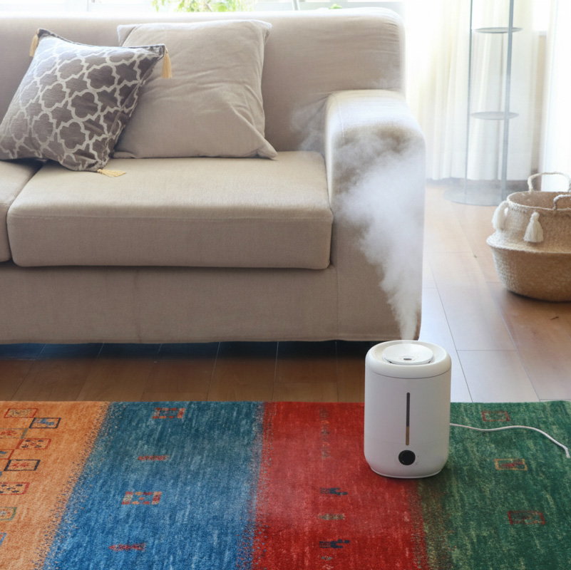 ウールのギャッベに加湿器の蒸気が直接かかるのはNGです