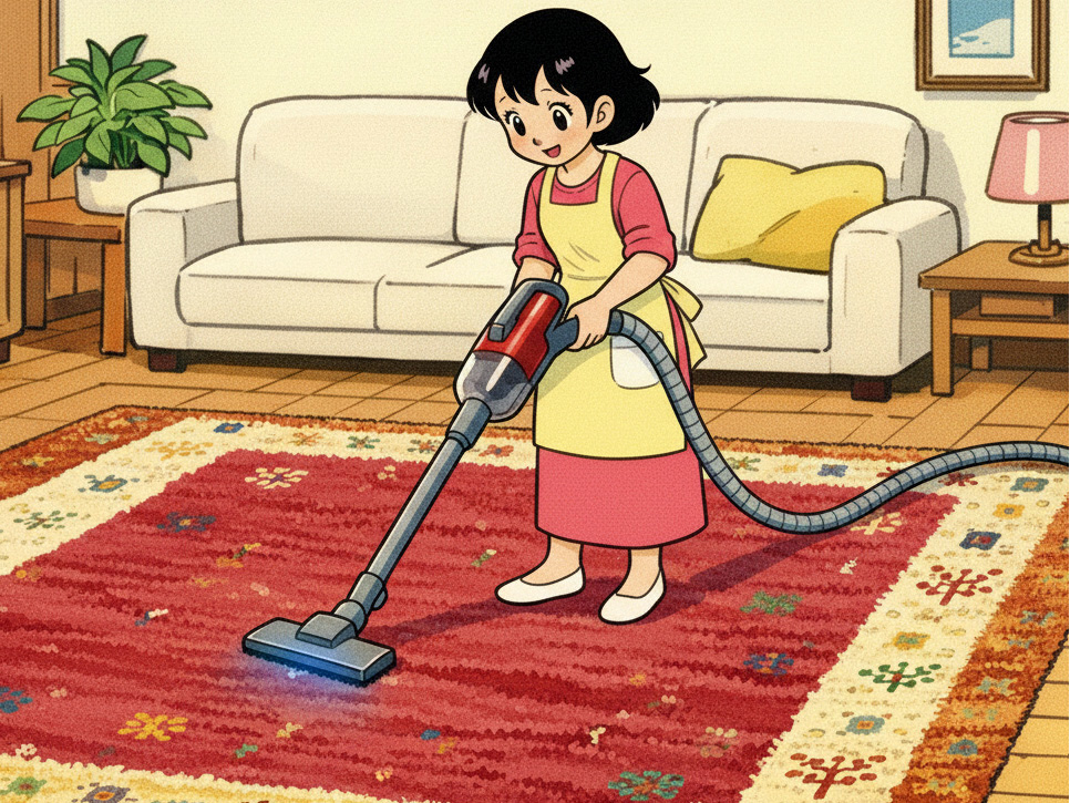 普段は掃除機をかけるだけ